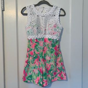 Lilly Pulitzer Sadie Romper Raz Berry Catty Shack